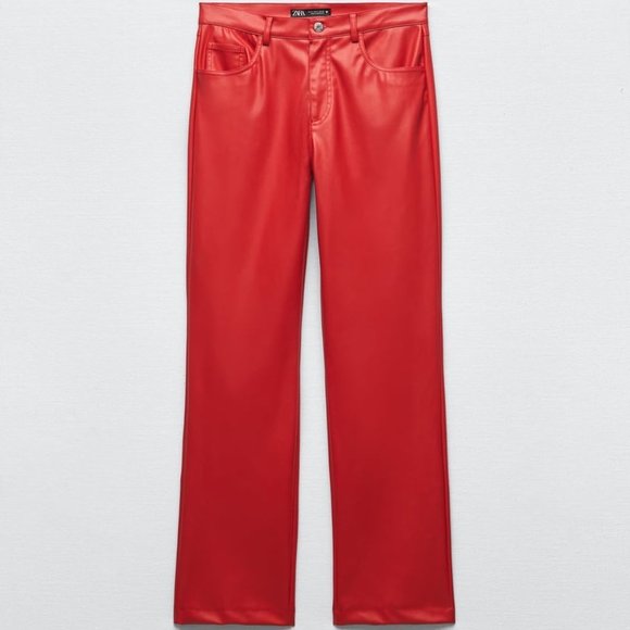 Zara Pants & Jumpsuits Zara Full Length Faux Leather Pants Poshmark